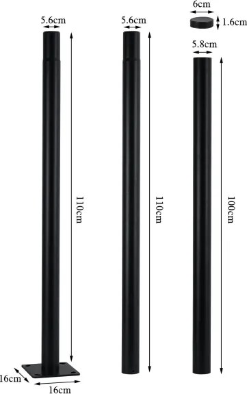 BRILAGI-LED Vonkajšie pouličné svietidlo so stĺpom 3 m URBANSPARK LED/60W/230V čierne IP65