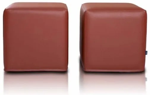 Sedací vak taburetka Block kocka svetlo hnedá ekokoža TiaHome