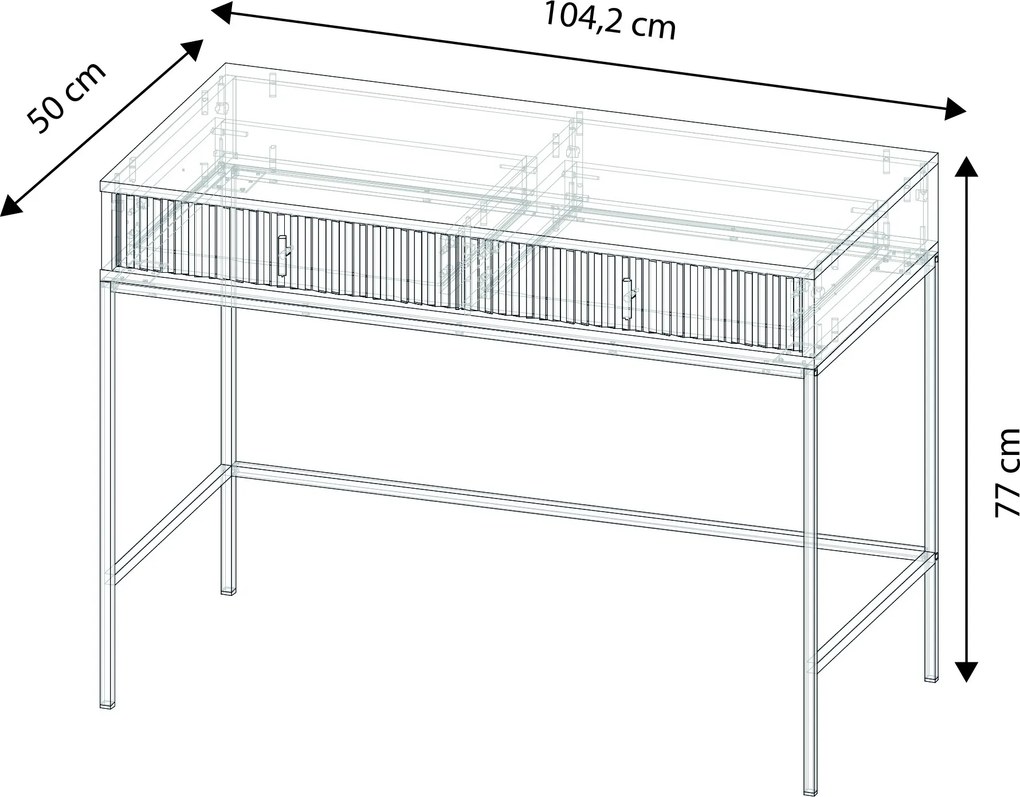 Toaletní stolek Maggiore 104 cm zelený/zlatý