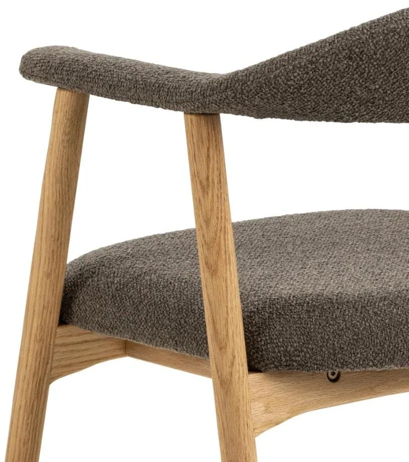 Jedálenská stolička Addi z masívu taupe/dub olejovaný