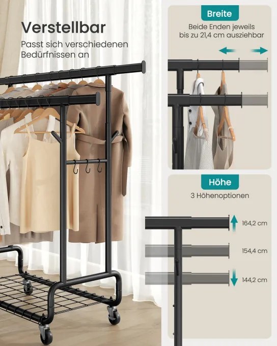 Vešiakový stojan na kolieskach HSR015B01