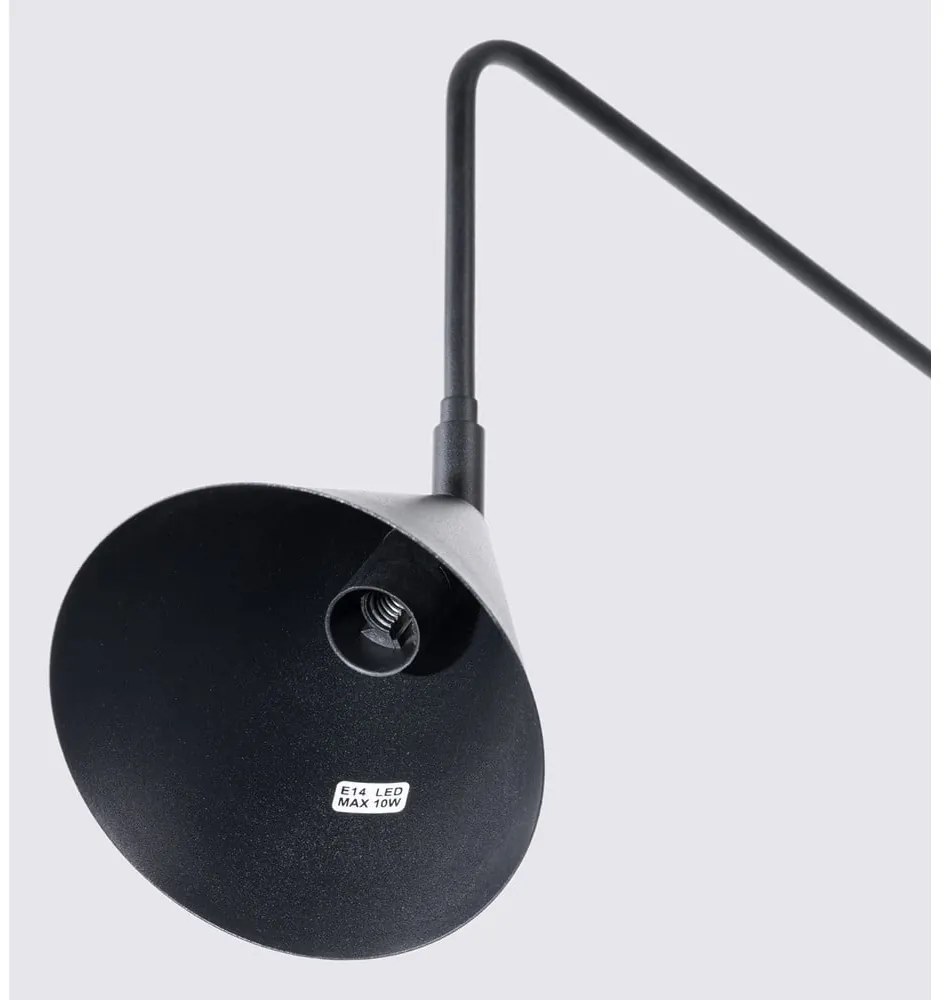 Čierne nástenné svietidlo do zásuvky Zylo – Sollux