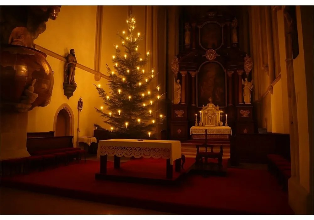 Svetelná reťaz Plameň biely, 16 LED žiaroviek Filament, základná