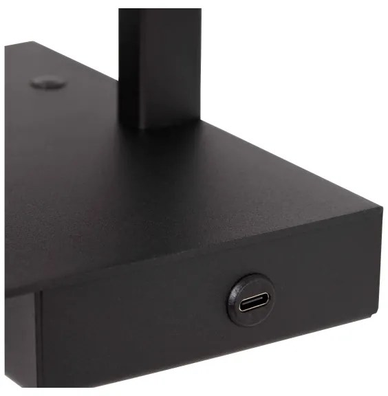 Lucide 30295/01/30 - Stmievateľná stolná lampa GREGORY 1xE27/60W/230V USB čierna