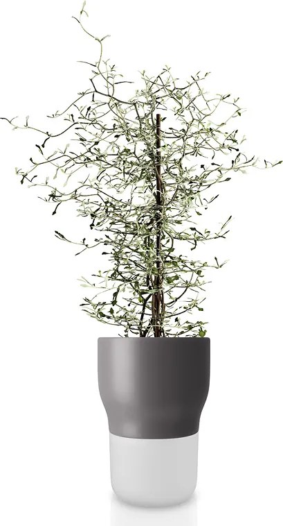 Samozavlažovací keramický kvetináč sivý OE 13 cm, Eva Solo