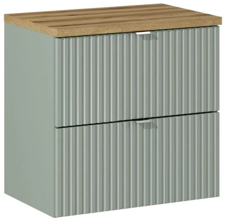 Kúpeľňová skrinka s doskou LINE Reed Green D60/3 | 60 cm