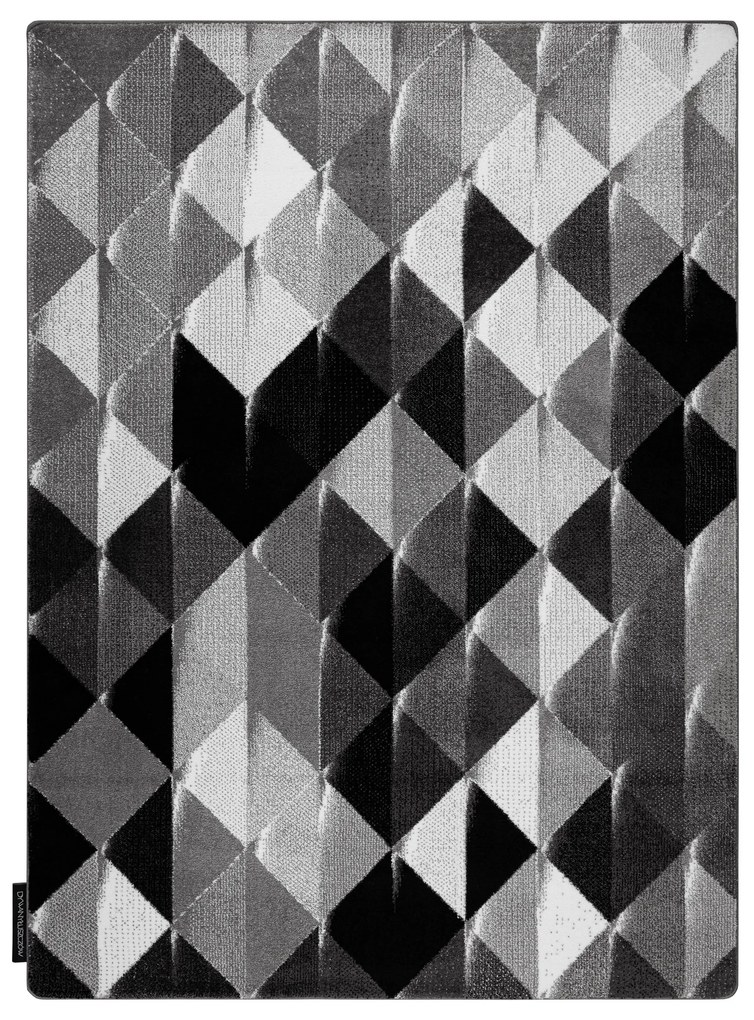 Koberec INTERO PLATIN 3D Trojuholníky, sivý