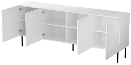 Komoda Lameller 190, Farby: biela / biela + čierna