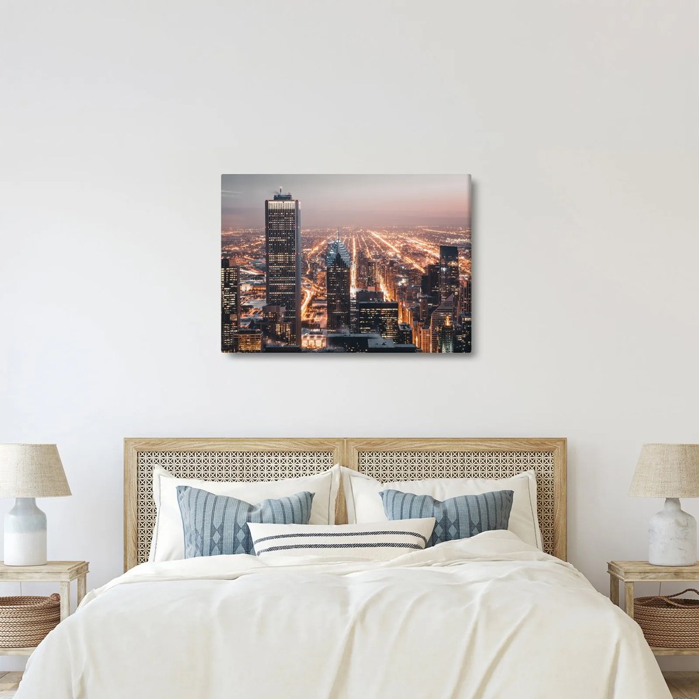 Obraz svietiacej metropoly (70x50 cm)