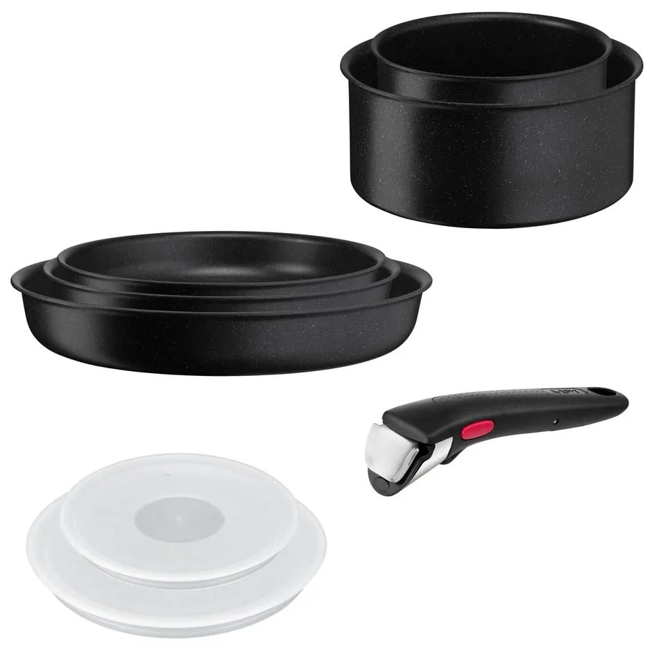 Hliníková súprava riadu 8 ks INGENIO Black stone L3998802 – Tefal