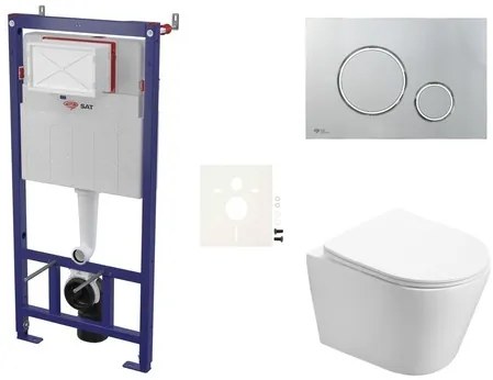 Cenovo zvýhodnený závesný WC set SAT do ľahkých stien / predstenová montáž + WC SAT Infinitio SIKOSSIN71K, 1 ks