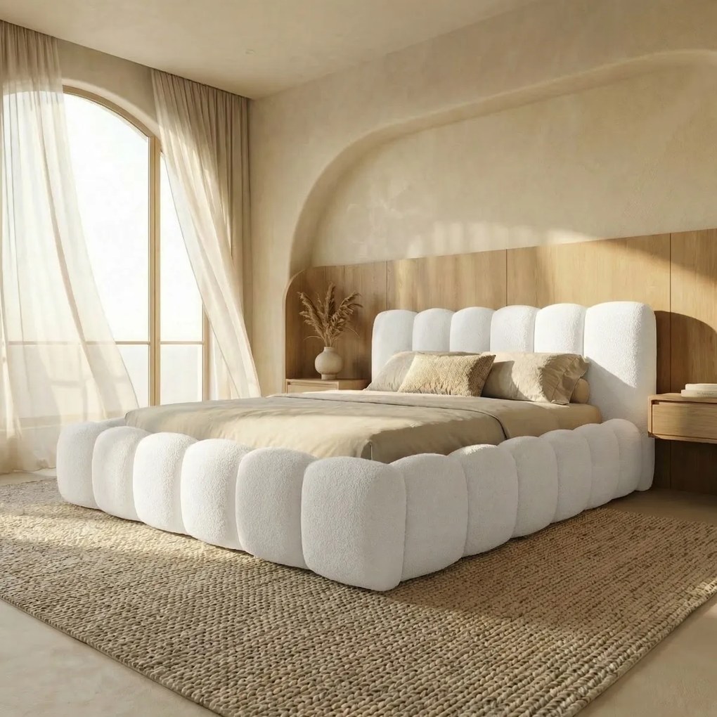 ČALÚNENÁ POSTEĽ ADRIANO 160x200 QUELLE 01 BIELA