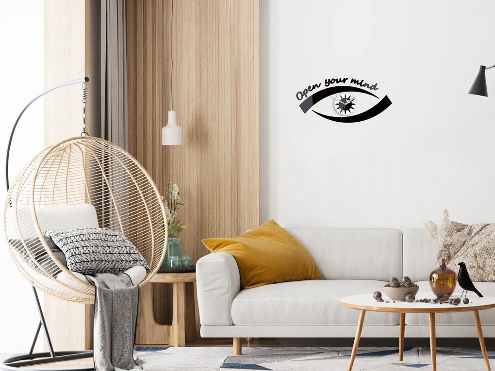 3D nalepovacie hodiny Eye čierne