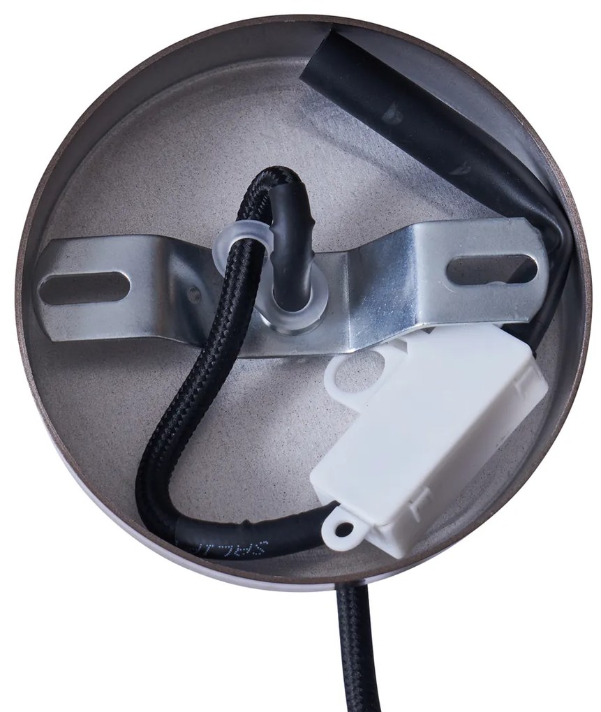 Škandinávske závesné svietidlo tmavý bronz so zlatým interiérom - Loes