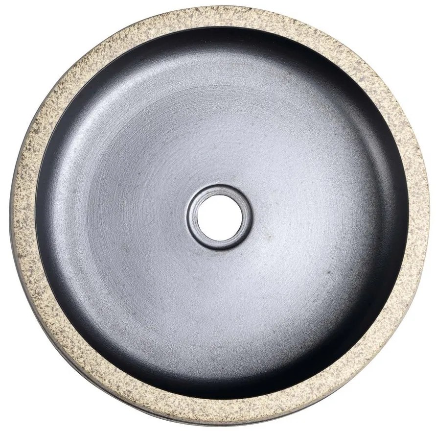 Sapho Sapho, PRIORI keramické umývadlo, priemer 41cm, 15cm, čierna/kameň, PI021