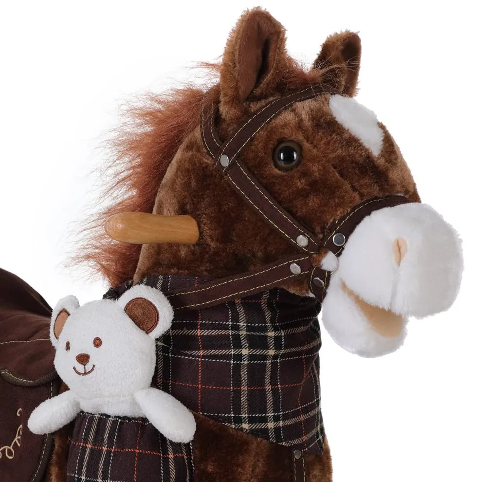 Hojdací koník hnedý so zvukovým efektom Spielwerk