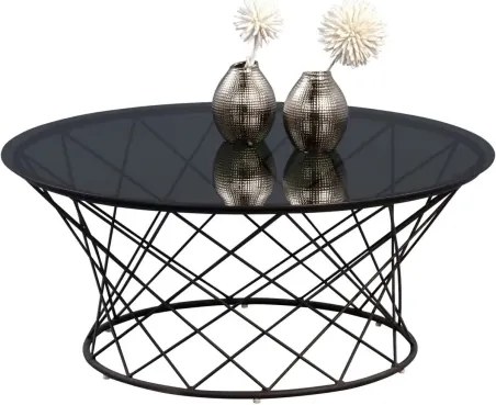 Okrúhly konferenčný stolík Noa 80 cm, čierny/sivý%