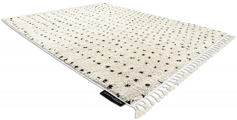 Dywany Łuszczów, Kusový koberec Berber Syla B752 dots cream, 80x150, biela, kancelária