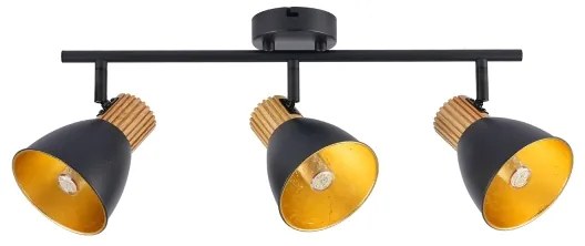 Brilagi - Bodové svietidlo ODENSE 3xE14/10W/230V drevo/čierna