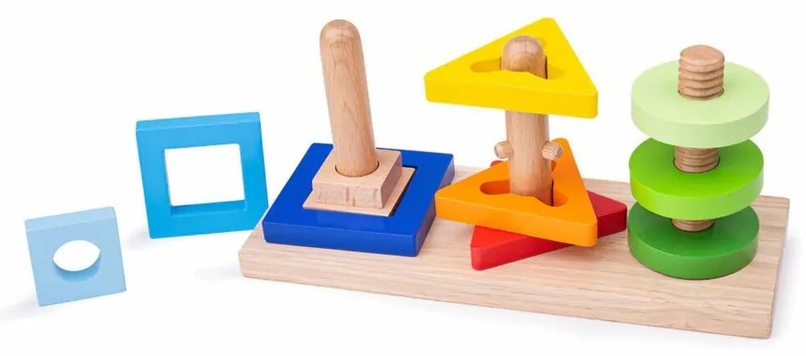 Bigjigs Toys Nasaď a otoč, drevená hračka