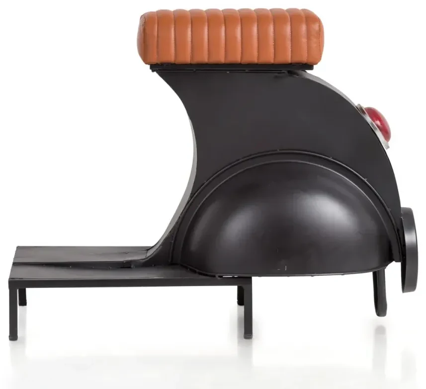 furniture-nabytek.cz - Barová stolička Skúter, lakovaný kov, hnedá / čierna