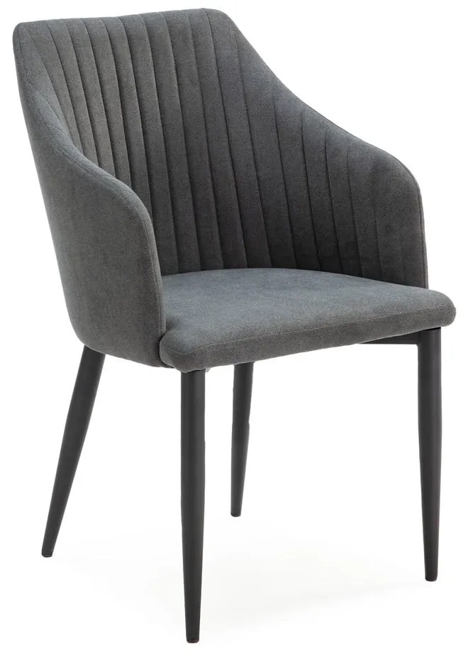 Tmavosivé čalúnené jedálenské kreslá v súprave 2 ks Nadi – Marckeric