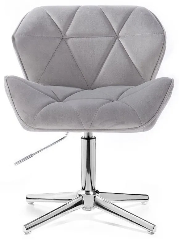 LuxuryForm DESIGN Stolička MILANO VELUR na striebornom kríži - svetlo šedá
