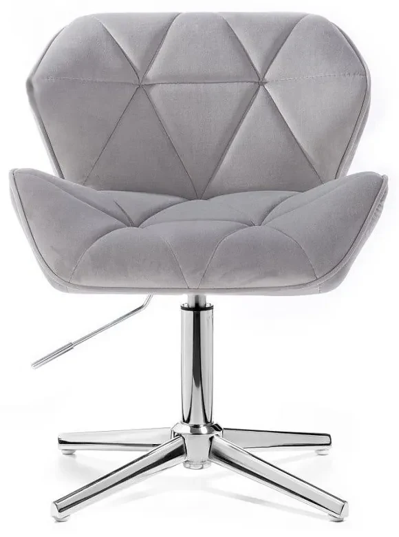 LuxuryForm DESIGN Stolička MILANO VELUR na striebornom kríži - svetlo šedá