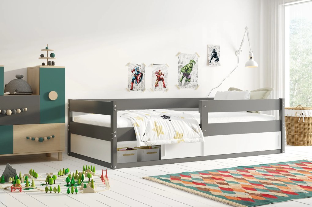 Interbeds Jednolôžková posteľ HUGO 160x80cm + matrac Grafit