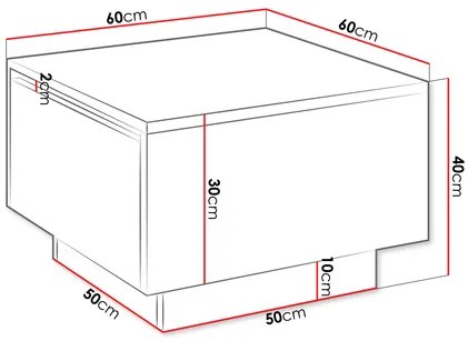 Konferenčný stolík Nasonat 60 x 60 (mramor biely) (s úl. priestorom). Vlastná spoľahlivá doprava až k Vám domov. 1103740