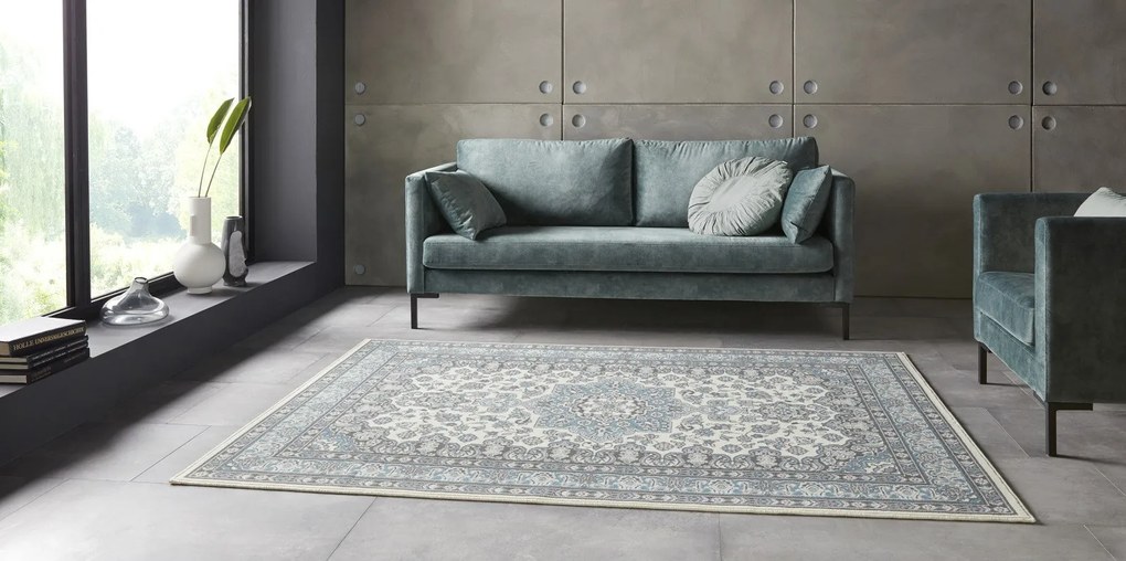 Nouristan - Hanse Home koberce Kusový koberec Mirkan 104442 Cream / Skyblue - 200x290 cm