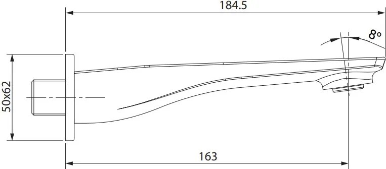 Cersanit Larga, podomietková vaňová výlevka 185mm, chrómová, S951-706