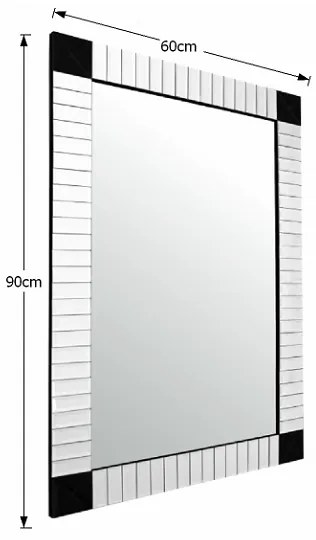 Zrkadlo na stenu Elison Typ 3 - strieborná / čierna