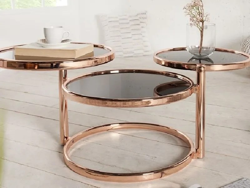 Art Deco príručný stolík meď