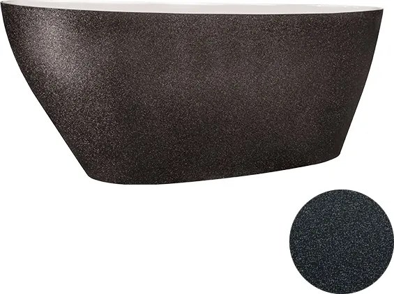 Besco Voľne stojaca vaňa z liateho mramoru Goya Glam 140x62 (160x70, 170x72) BESCO-Rozmery: 169,2x72,2, BESCO-Farba: Biela/grafit