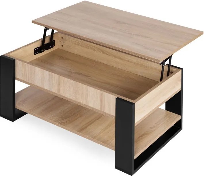 Rozkladací konferenčný stolík s výklopnou doskou 90 cm