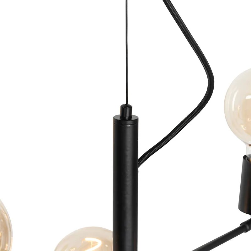 Moderné závesné svietidlo čierne 8-žiarovkové - Osprey