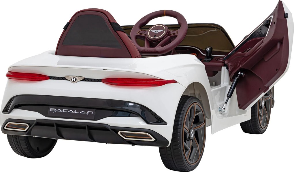 Ramiz Elektrické autíčko Bentley Bacalar pre deti biele + diaľkové ovládanie + EVA + LED audio + pomalý štart