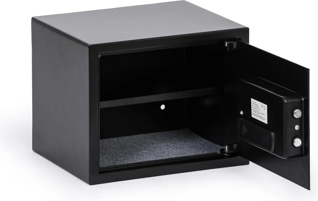 Nábytkový sejf s elektronickým zámkom a čítačkou odtlačkov prstov, 300 x 380 x 300 mm