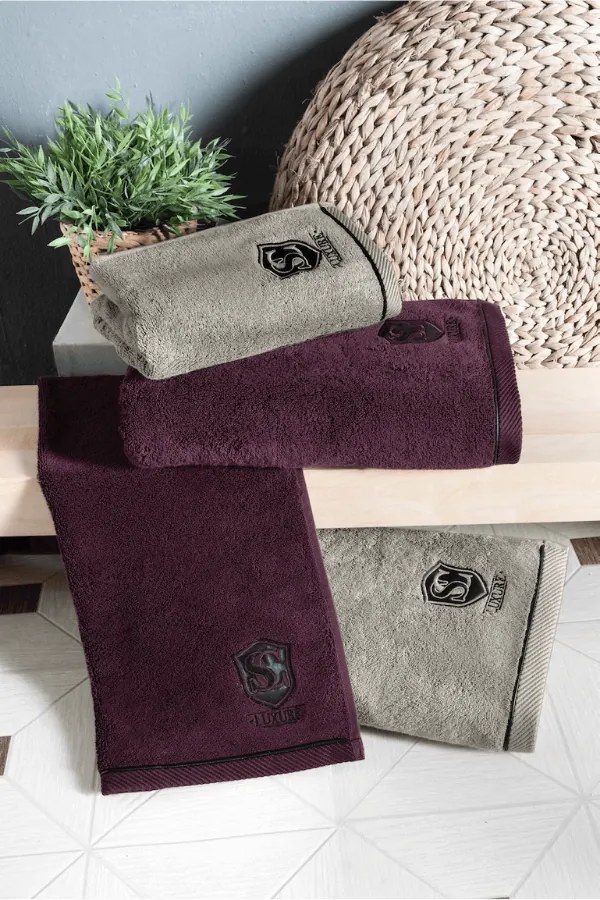 Soft Cotton Darčekové balenie uterákov a osušiek LUXURE Bordo