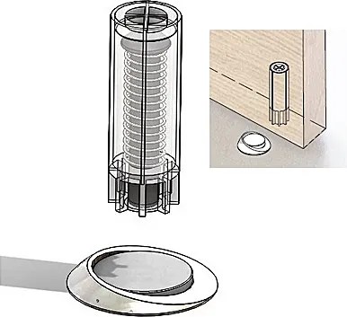 Dverná zarážka TWIN STOPPINO (sivá, čierna), Twin CM (čierny mat)