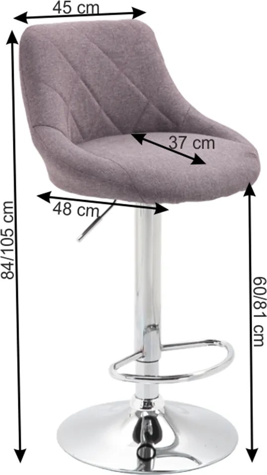 Barová stolička, sivohnedá TAUPE/chrómová, MARID