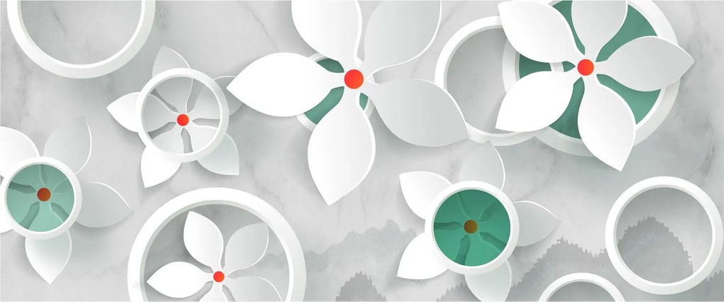 Obraz kvetinové abstrakcie (120x50 cm)
