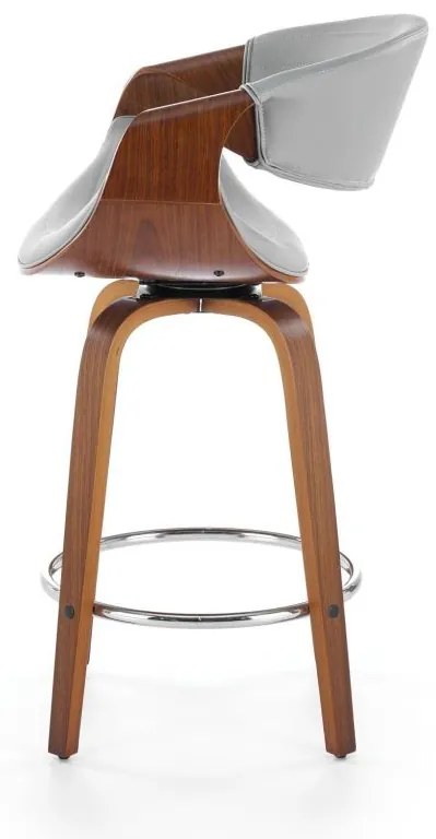 HALMAR Barová stolička H-123, sivá/orech