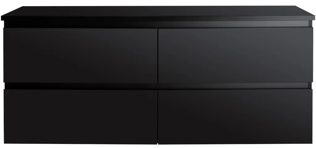 Cerano Carole, závesná umývadlová skrinka s doskou 120x46x50 cm, čierna matná, CER-CER-476396