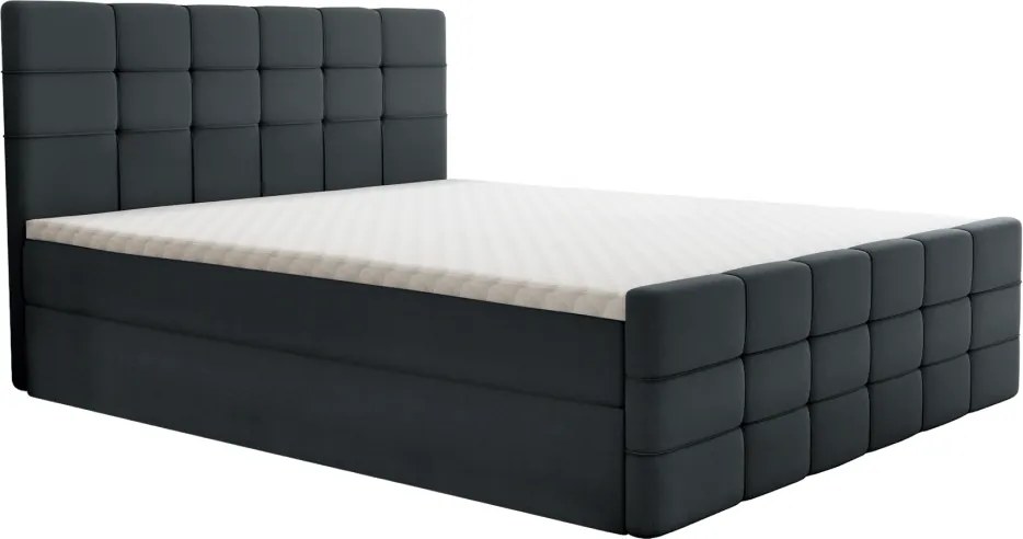 Boxspringová posteľ, 140x200, sivá, BEST
