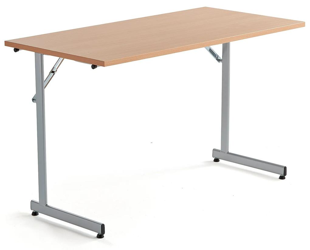 Rokovací stôl Claire, 1200x600 mm, bukový laminát/šedá
