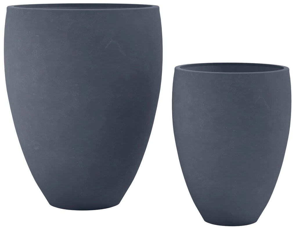 Sada 2 ks kvetináčov 2 round - antracitová