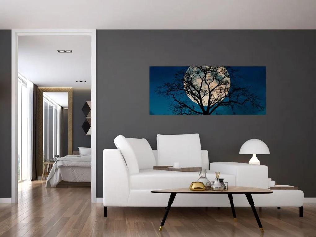 Obraz stromu so splnom (120x50 cm)