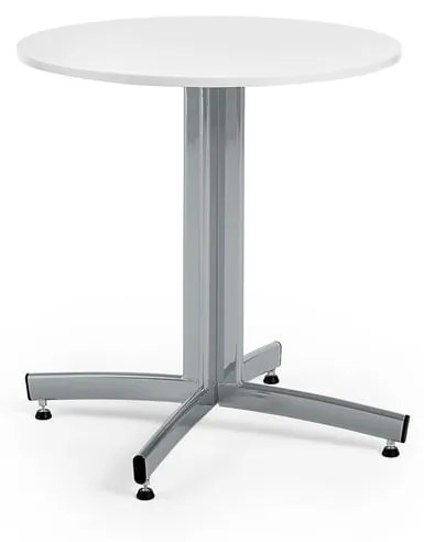 Okrúhly stôl SANNA, Ø700x720 mm, strieborná/biela